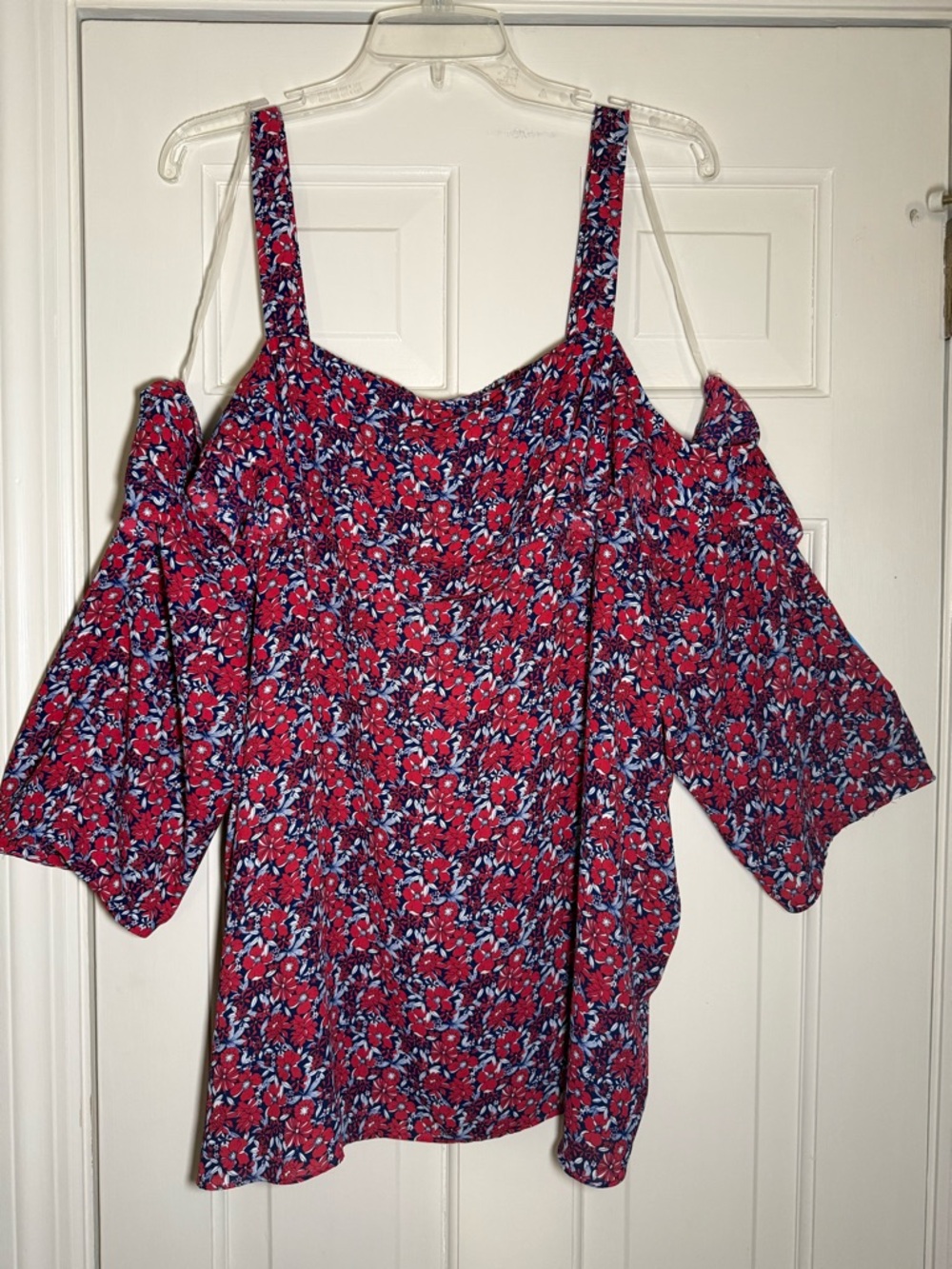 NYDJ - Red Floral Shoulder Blouse